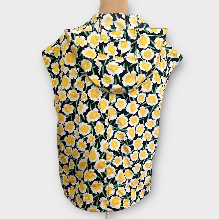 Diane von Furstenberg DVF Nylon Yellow Floral Short Sleeve Hooded Vest XS Size XS / US 0-2 / IT 36-38 - 6 Thumbnail