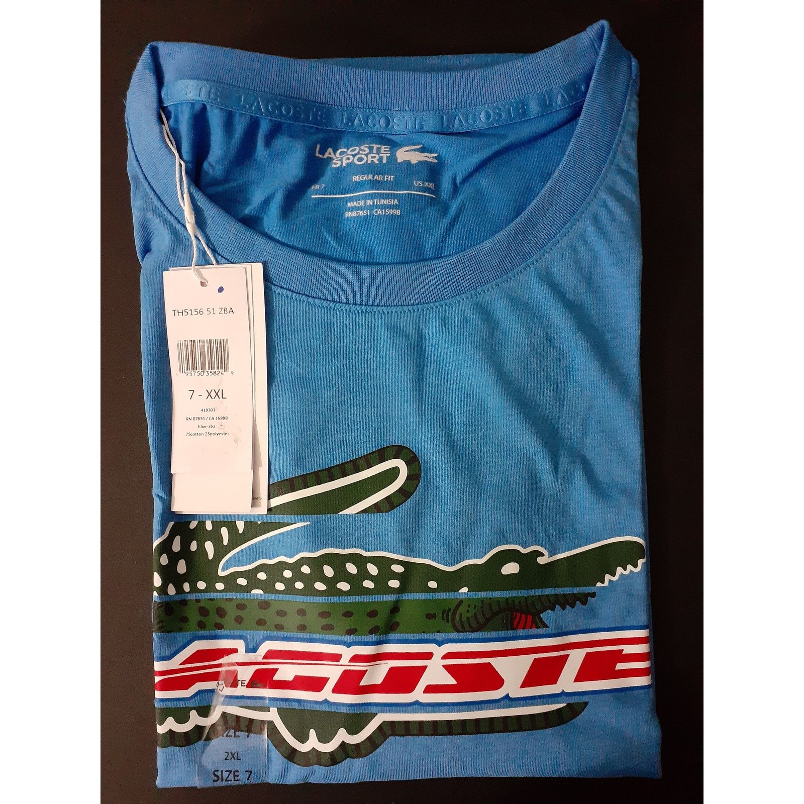 Lacoste Lacoste Men's Short Sleeve Regular Fit Sport Tee-Shirt, XXL Size US XXL / EU 58 / 5 - 3 Thumbnail