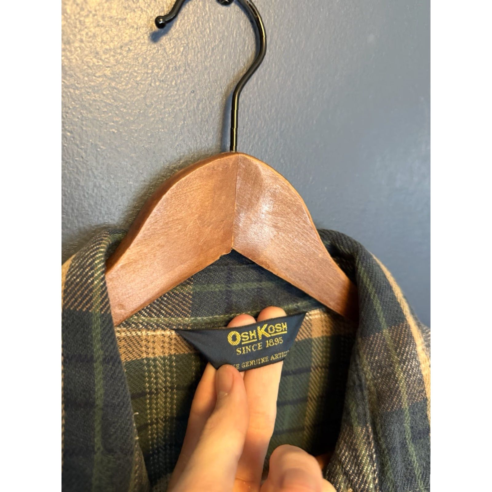 Vintage VINTAGE Osh Kosh Green Cotton Plaid Button-Up Flannel Men’s XL 90s Mens Size US XL / EU 56 / 4 - 2 Thumbnail