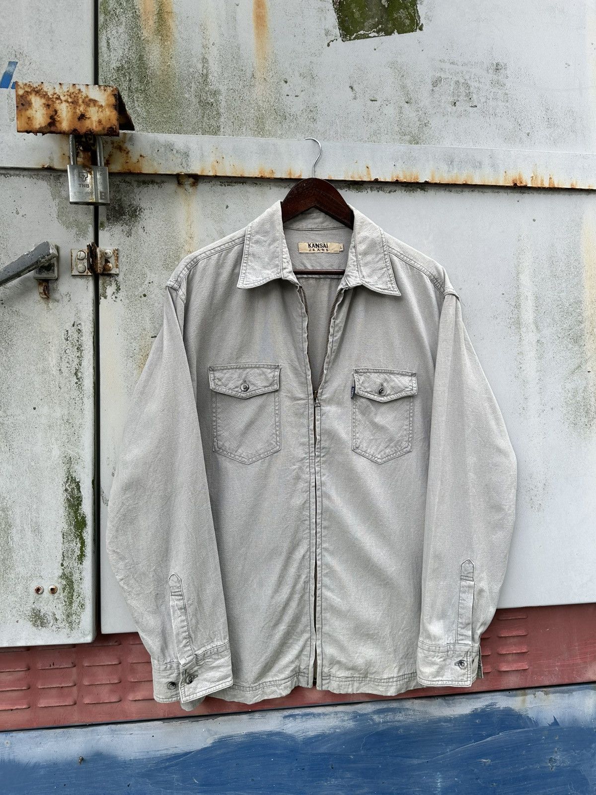 Kansai Yamamoto 👹Vintage 90s Kansai Yamamoto Zipper Shirt Size US L / EU 52-54 / 3 - 3 Thumbnail