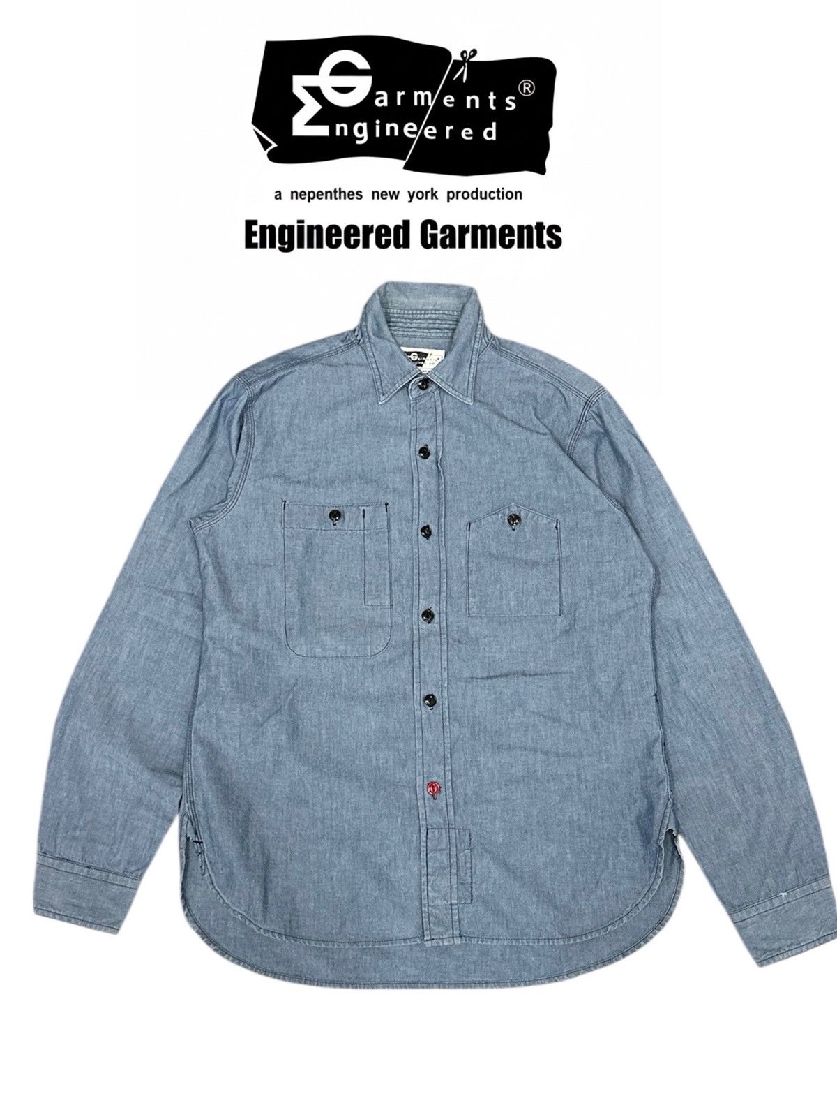 Engineered Garments Engineered Garments Work Shirt In Indigo Cotton Chambray Size US M / EU 48-50 / 2 - 2 Thumbnail