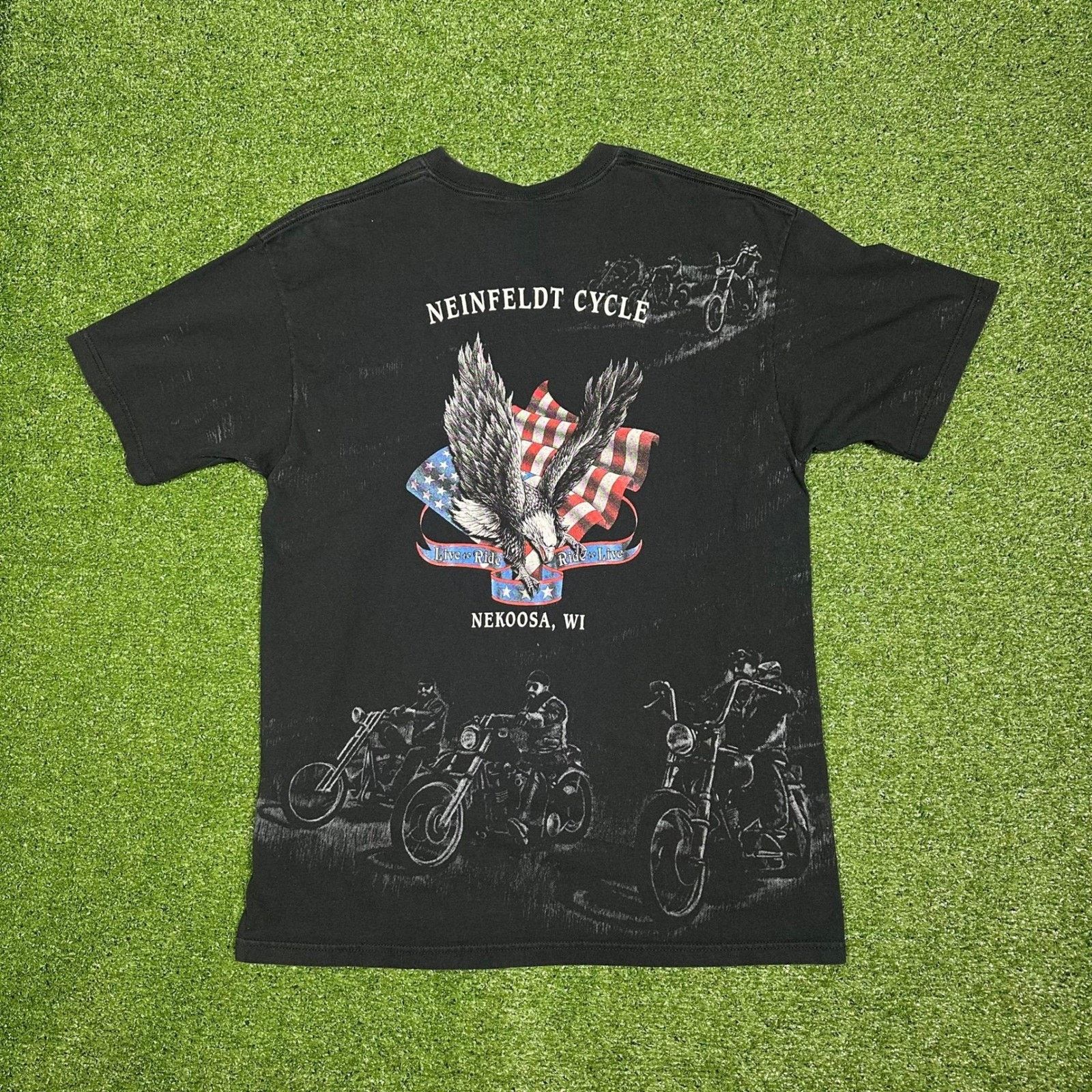 Anvil Vintage 90s Bald Eagle Break Biker AOP Men's XL Size US XL / EU 56 / 4 - 8 Thumbnail