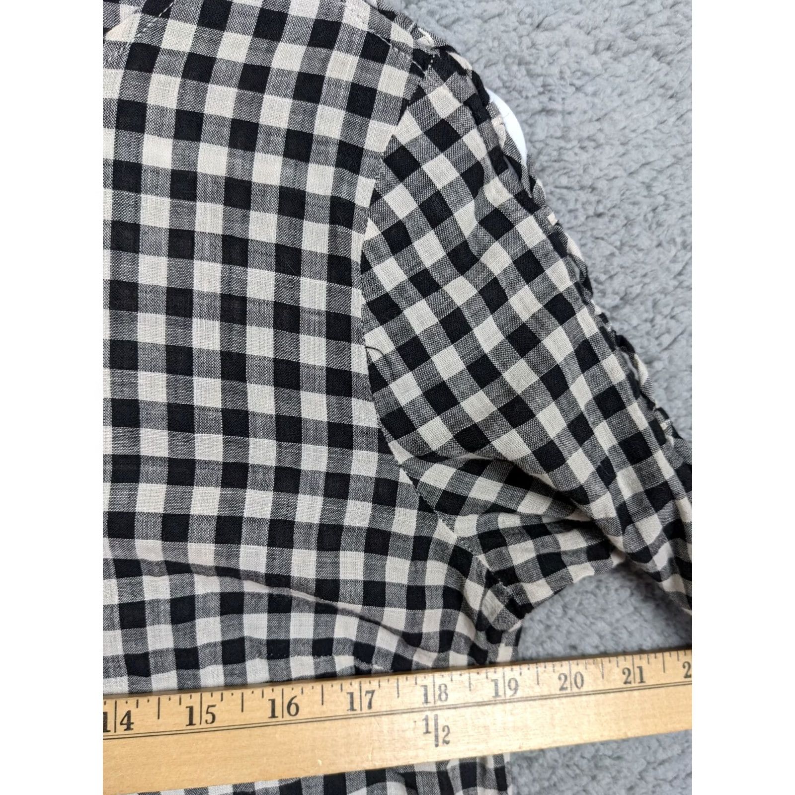 Madewell Madewell Button-Up Top Gingham Lace-Up Bell Sleeve 3/4 Multicolor Cotton M Womens Mens? Size M / US 6-8 / IT 42-44 - 7 Thumbnail