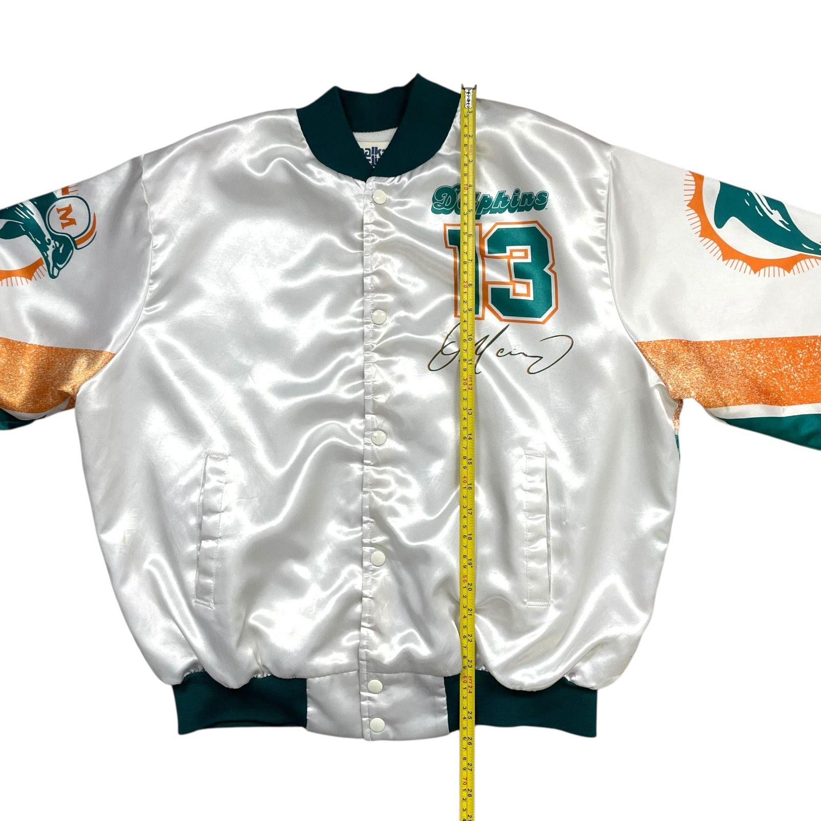 NFL 90s MIAMI DOLPHINS DAN MARINO CHALK LINE FANIMATION JACKET Size US L / EU 52-54 / 3 - 11 Thumbnail