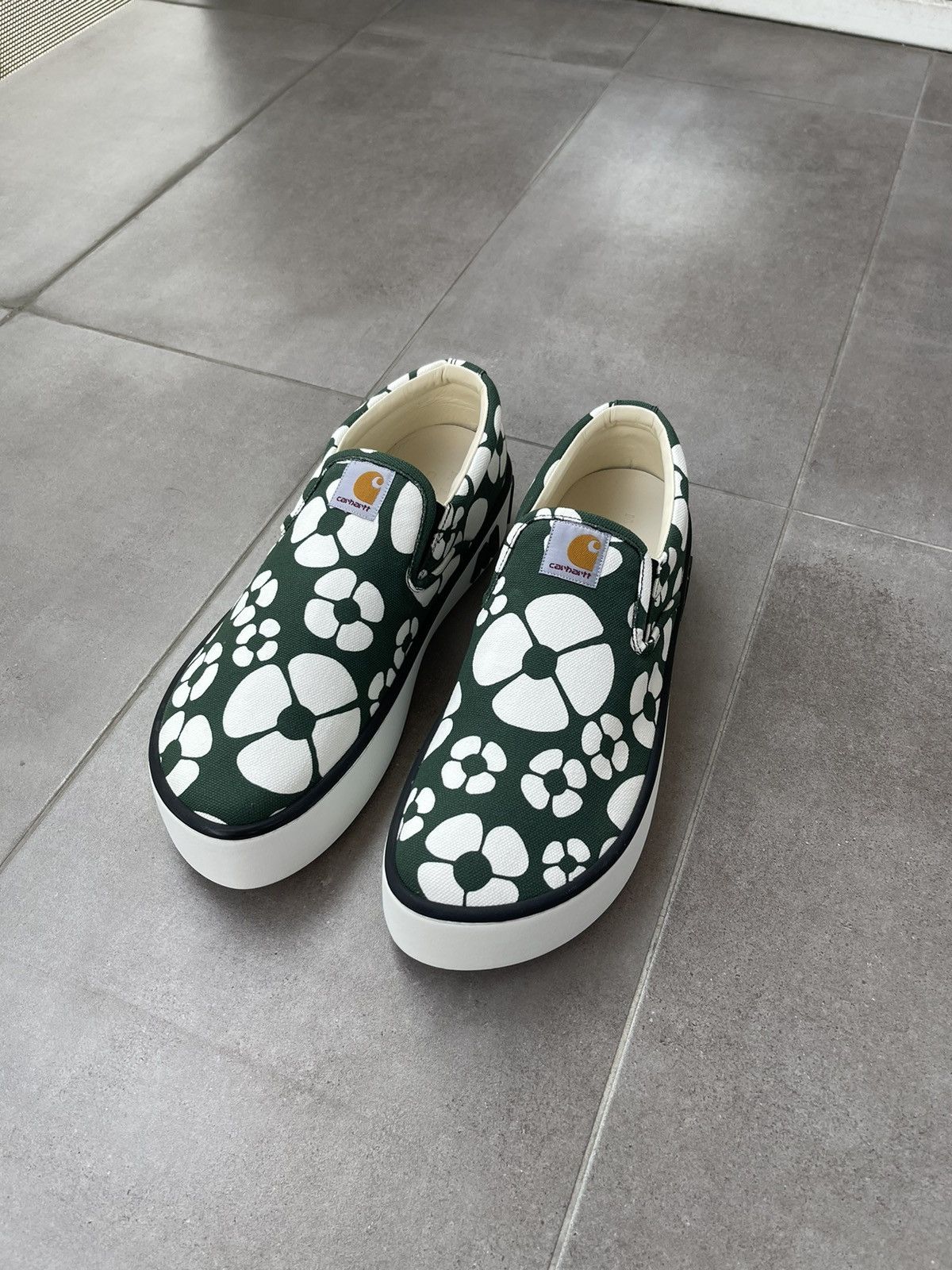 Carhartt Wip × Marni !DS! SS22 Marni X Carhartt Floral Print Green Slip Ons Size US 12 / EU 45 - 6 Thumbnail