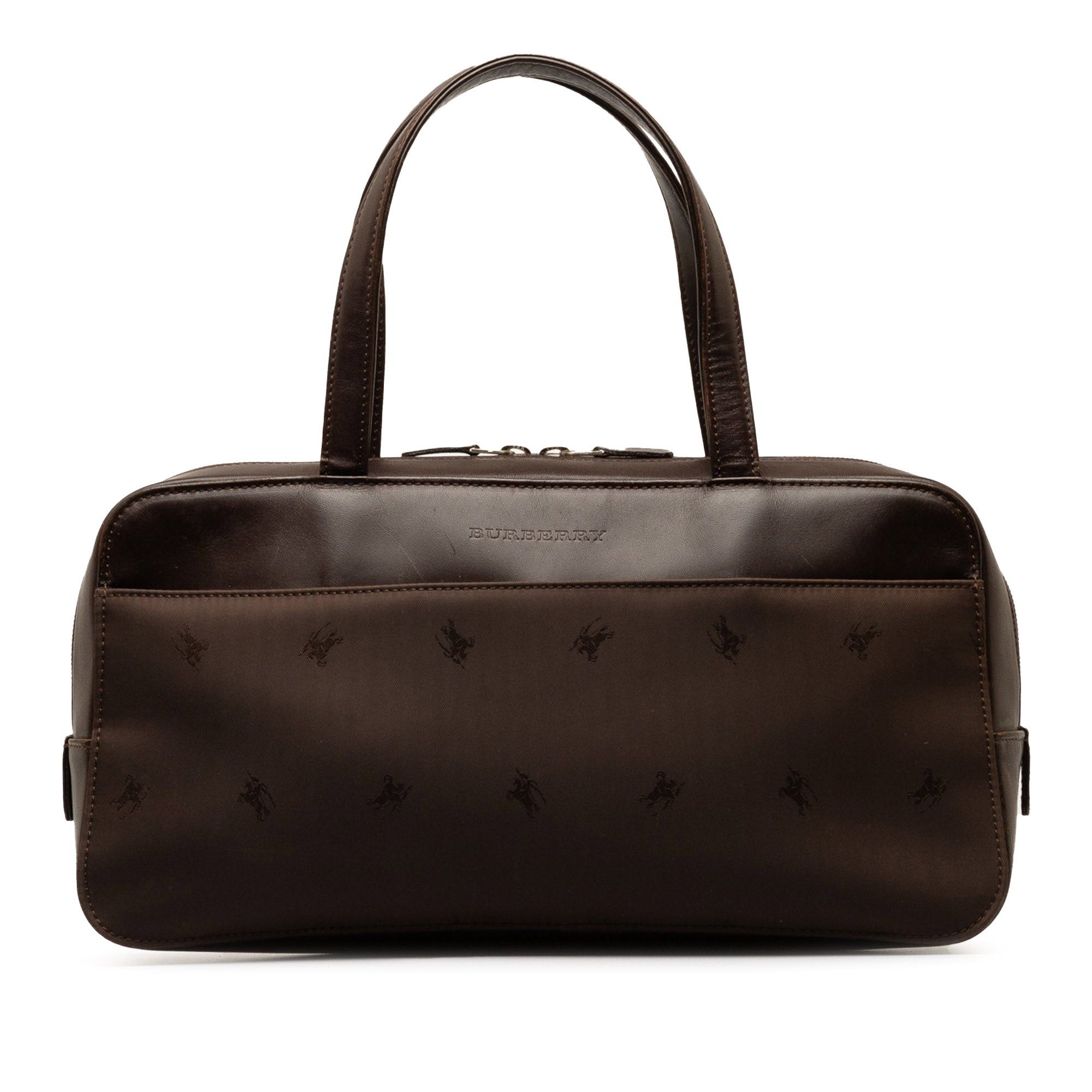 image of Burberry Nylon Handbag in Brown, Women's