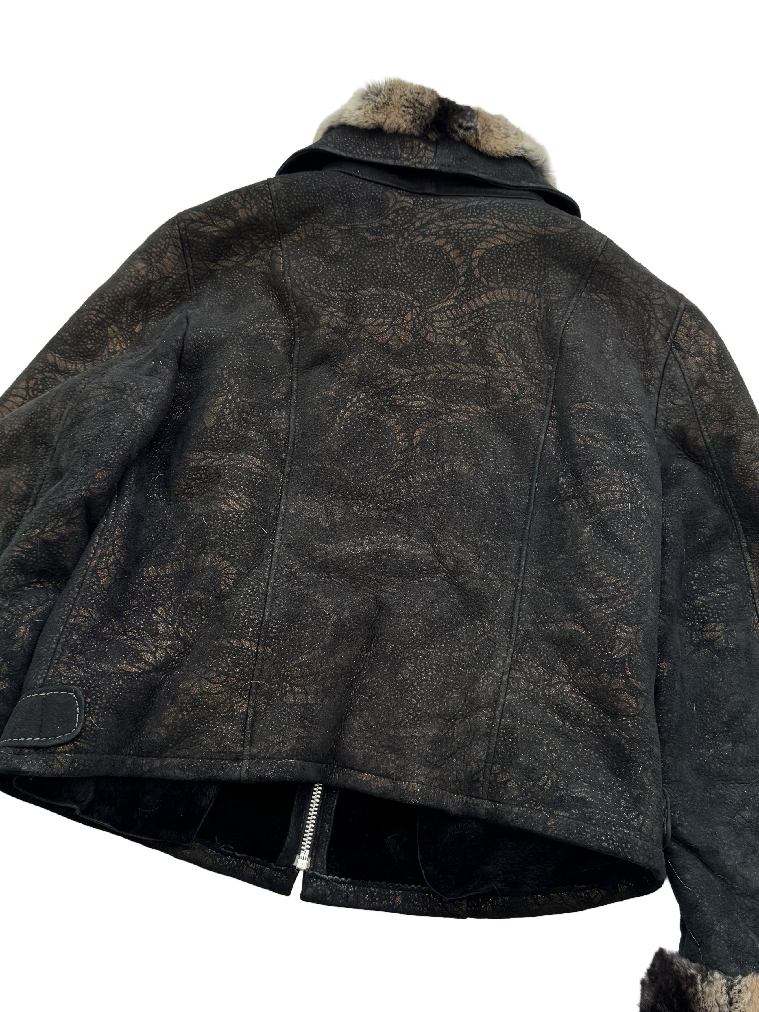 Vintage Vintage Real Sheepskin Cropped Jacket With Straps Size L / US 10 / IT 46 - 17 Thumbnail