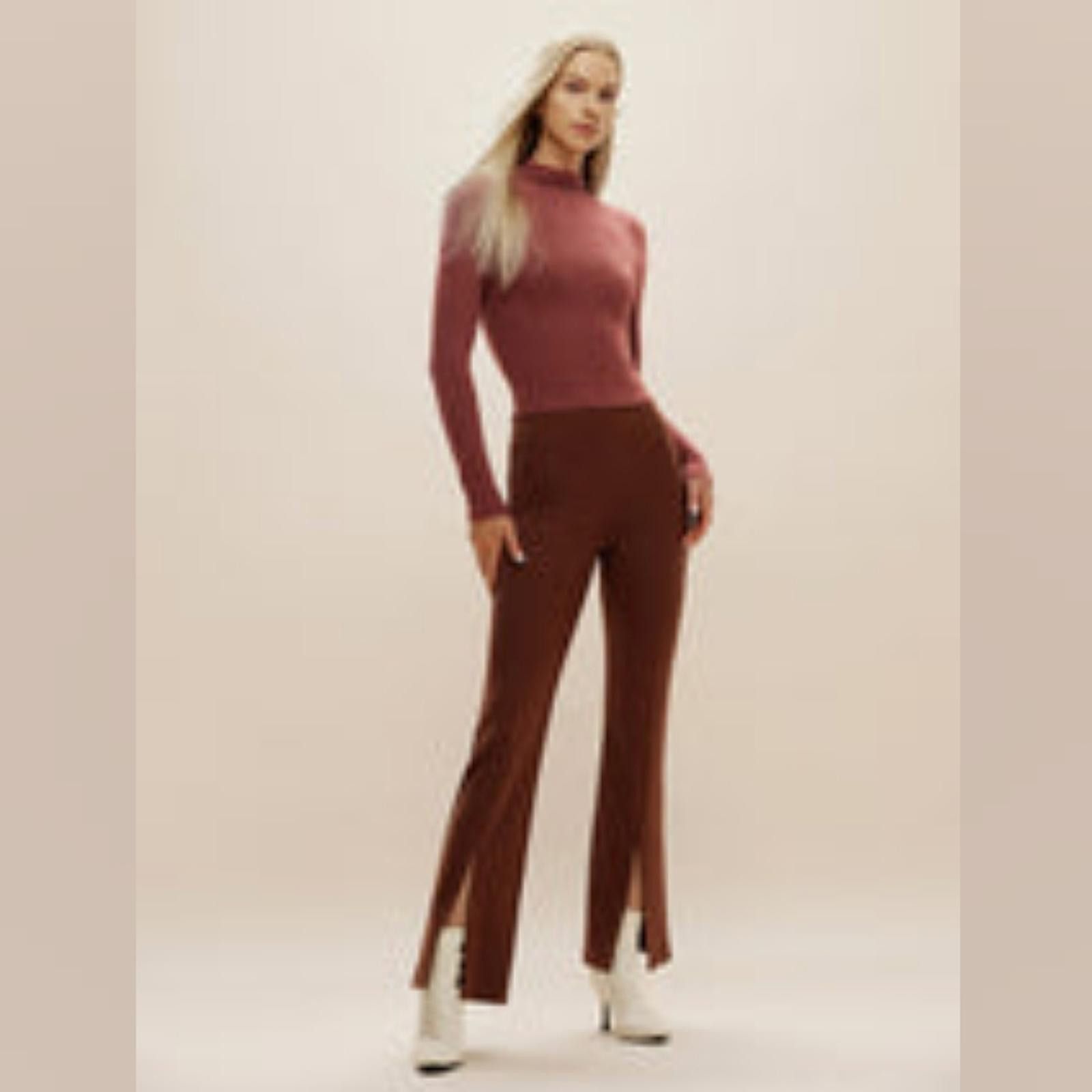 Designer OGL Mid Thermal Thermal Brushed Mock Neck Crop Top Size S / US 4 / IT 40 - 9 Thumbnail