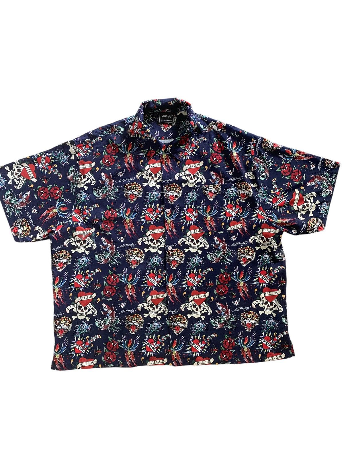 Ed Hardy × Vintage Vintage ED HARDY tatoo oversized Shirt hiphop style Size US L / EU 52-54 / 3 - 10 Thumbnail
