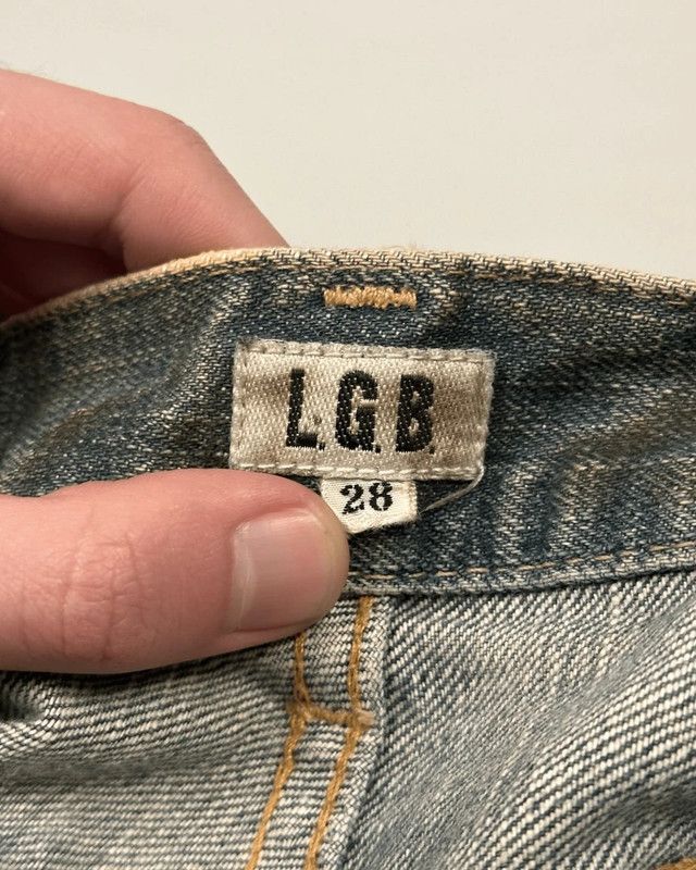 Le Grande Bleu (L.G.B.) LGB Mud Wash Cropped Bootcut Wolf Jeans (NO.WOLF 1818C) Size US 28 / EU 44 - 12 Thumbnail