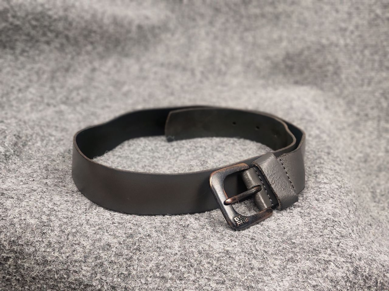 G-Star G Star raw Gray Leather Mini Logo Vintage Style Belt Y2K Size ONE SIZE - 2 Thumbnail