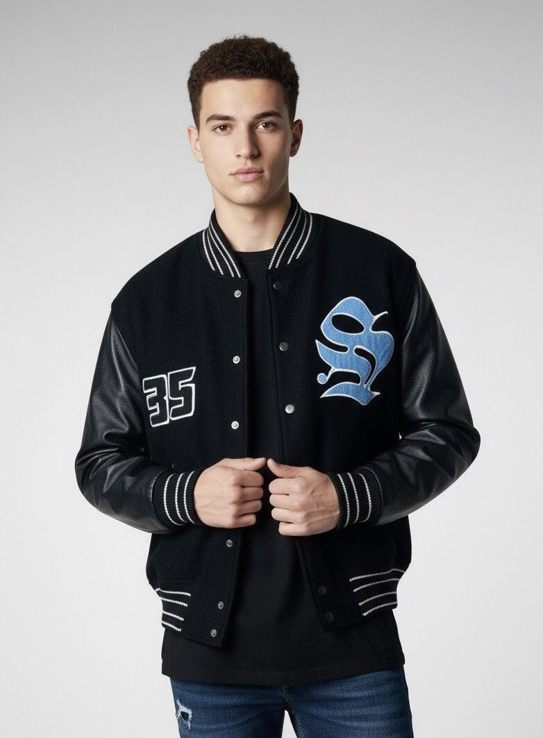 Japanese Brand Vintage Sister Boy (Uncle Bob) Wool Leather Varsity Jacket Size US XL / EU 56 / 4 - 1 Thumbnail