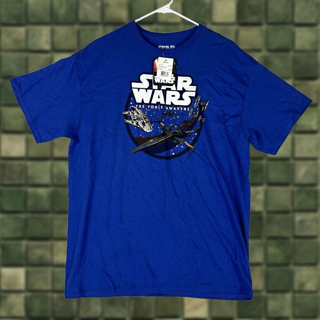 Disney VINTAGE Star Wars The Force Awakens Galaxy T-Shirt Mens L Blue Graphic Print NWT Size US L / EU 52-54 / 3 - 1 Thumbnail