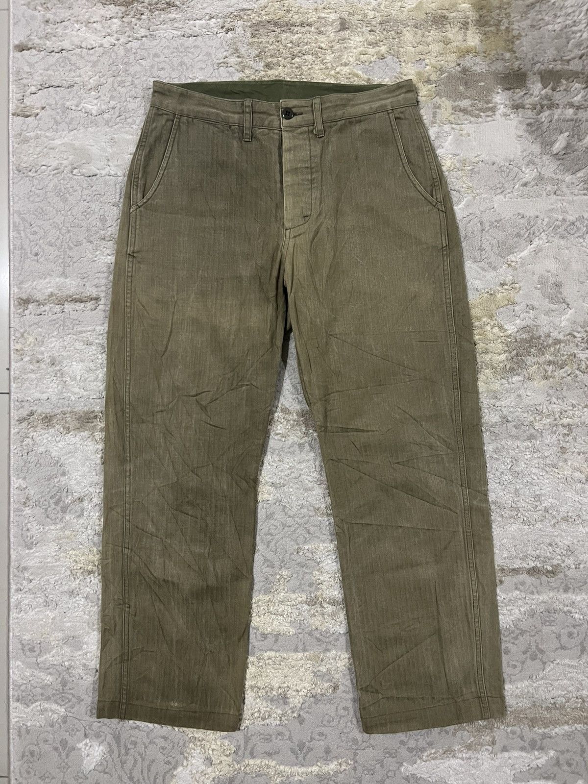 The Real McCoy's Vintage Military HBT Herringbone M-65 M-1951 Trousers Pants Size US 31 - 2 Thumbnail