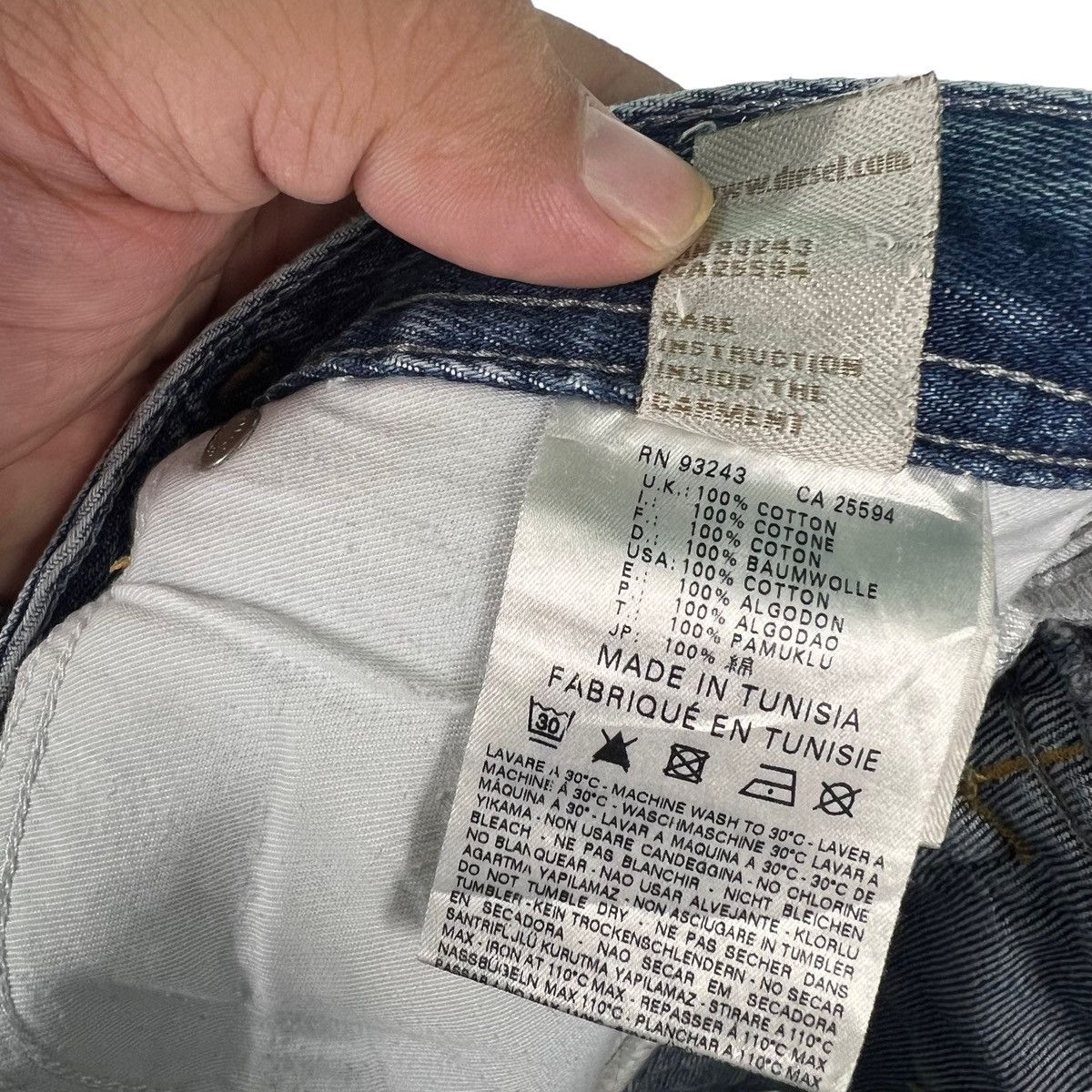 Diesel 🔥Distressed Denim Straight Cut Diesel Biker Punk Design Size US 34 / EU 50 - 13 Thumbnail