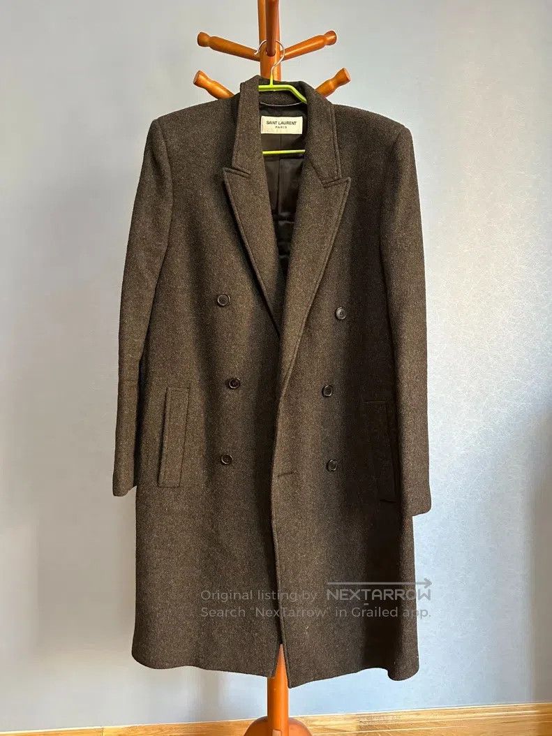 Saint Laurent Paris Saint Laurent Paris Pure Cashmere Coat, Dark Gray i Size US M / EU 48-50 / 2 - 1 Thumbnail