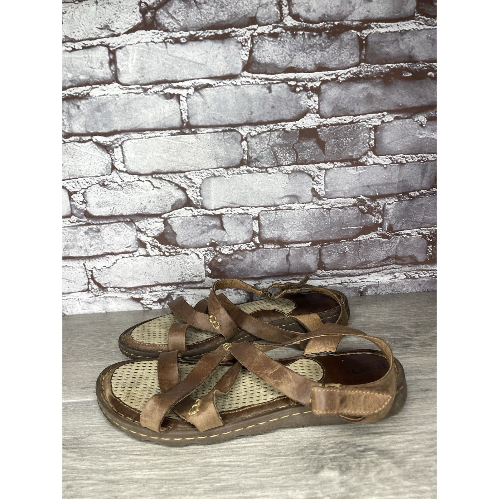 Born Born Handcrafted Brown Leather Strappy Casual Sandals Women’ Size US 10 / IT 40 - 15 Thumbnail