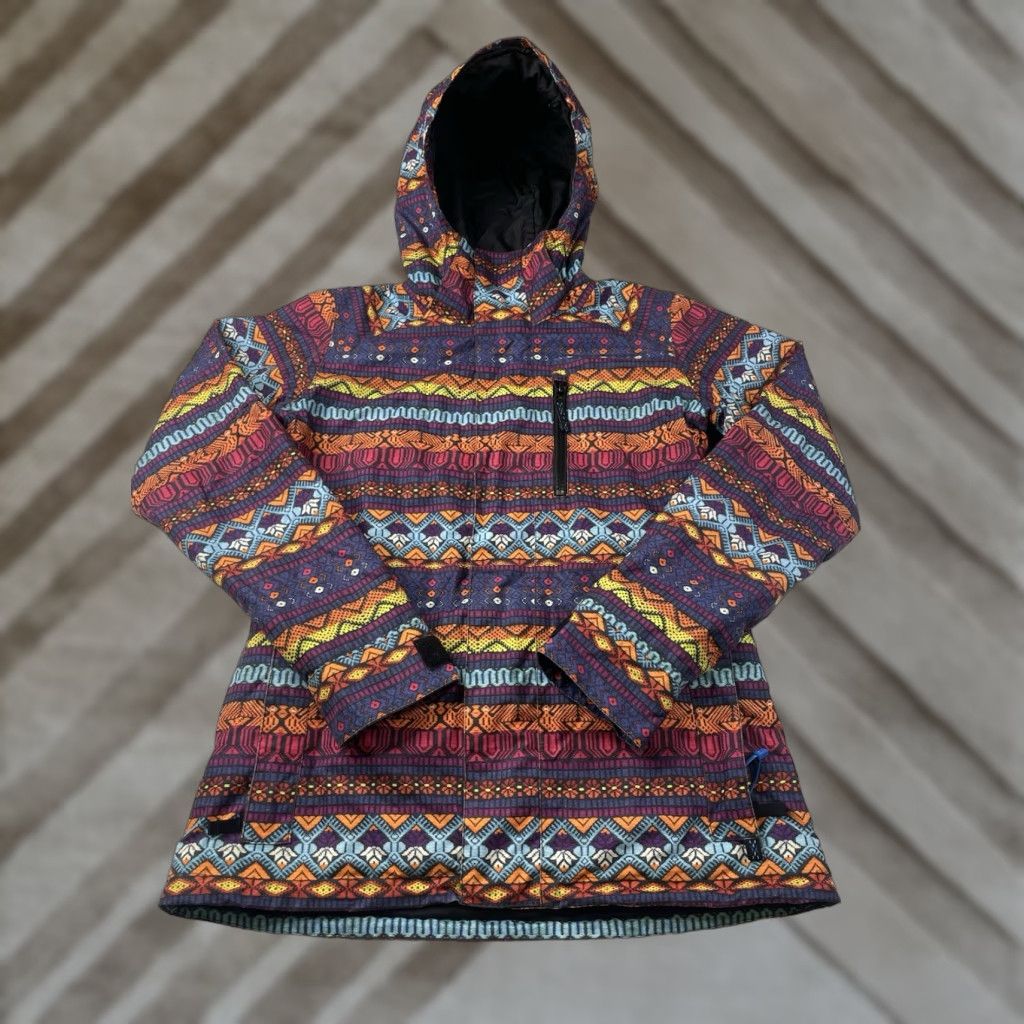 Burton Burton Jacket Women's Medium Colorful Pattern Hooded Insulated Ski Coat Size M / US 6-8 / IT 42-44 - 1 Thumbnail