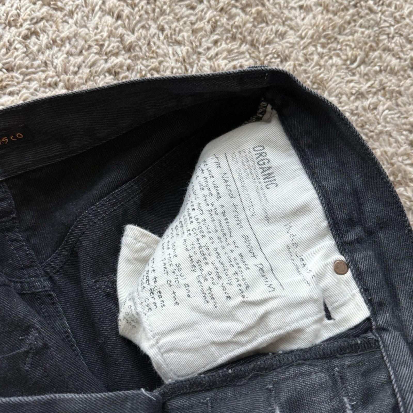 Nudie Jeans Nudie Jeans Grim Tim Dry Black Selvedge Denim Jeans 30x30 Size US 30 / EU 46 - 6 Thumbnail
