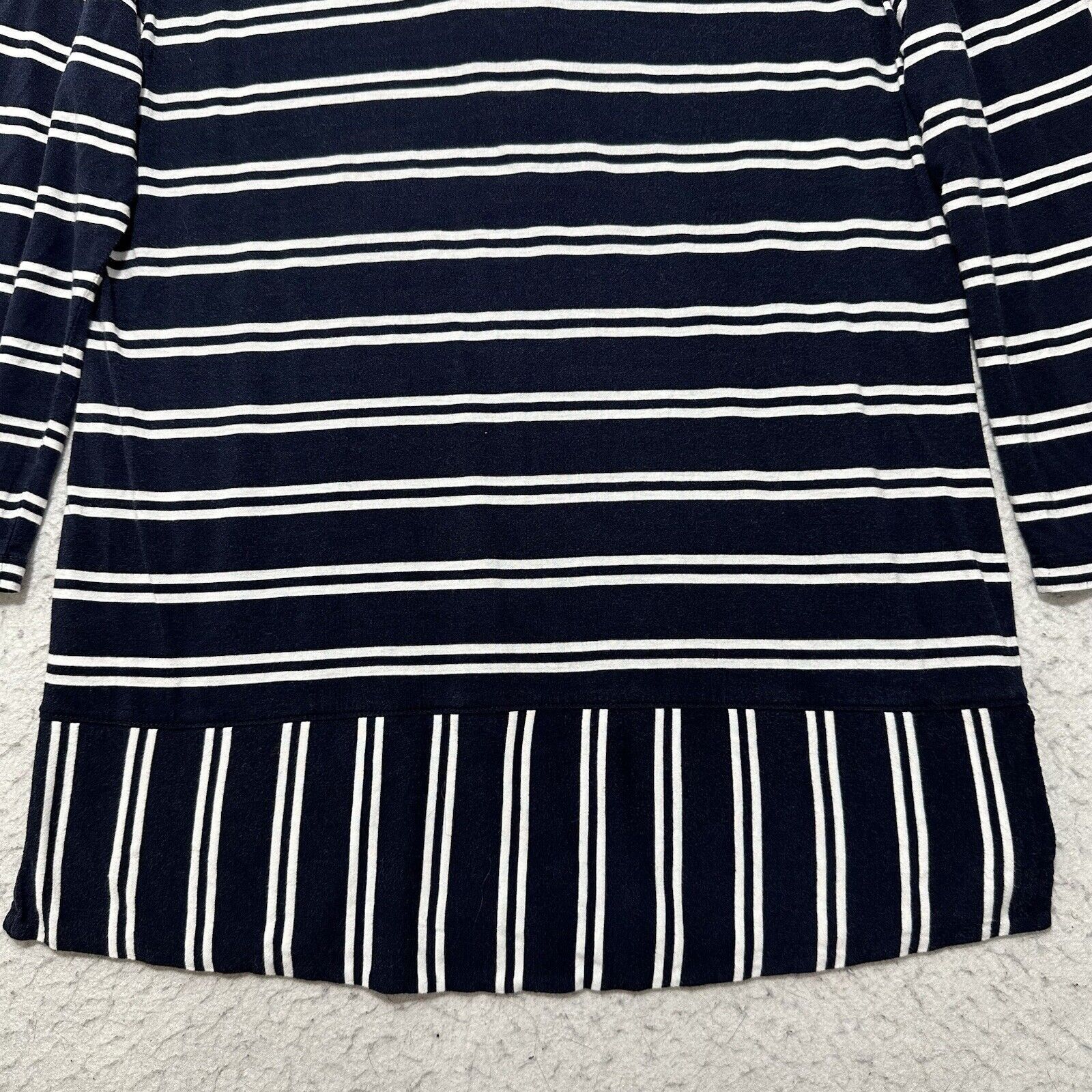 Other Talbots Medium V-Neck Pullover Top Navy Blue Striped Shirt Size M / US 6-8 / IT 42-44 - 12 Thumbnail