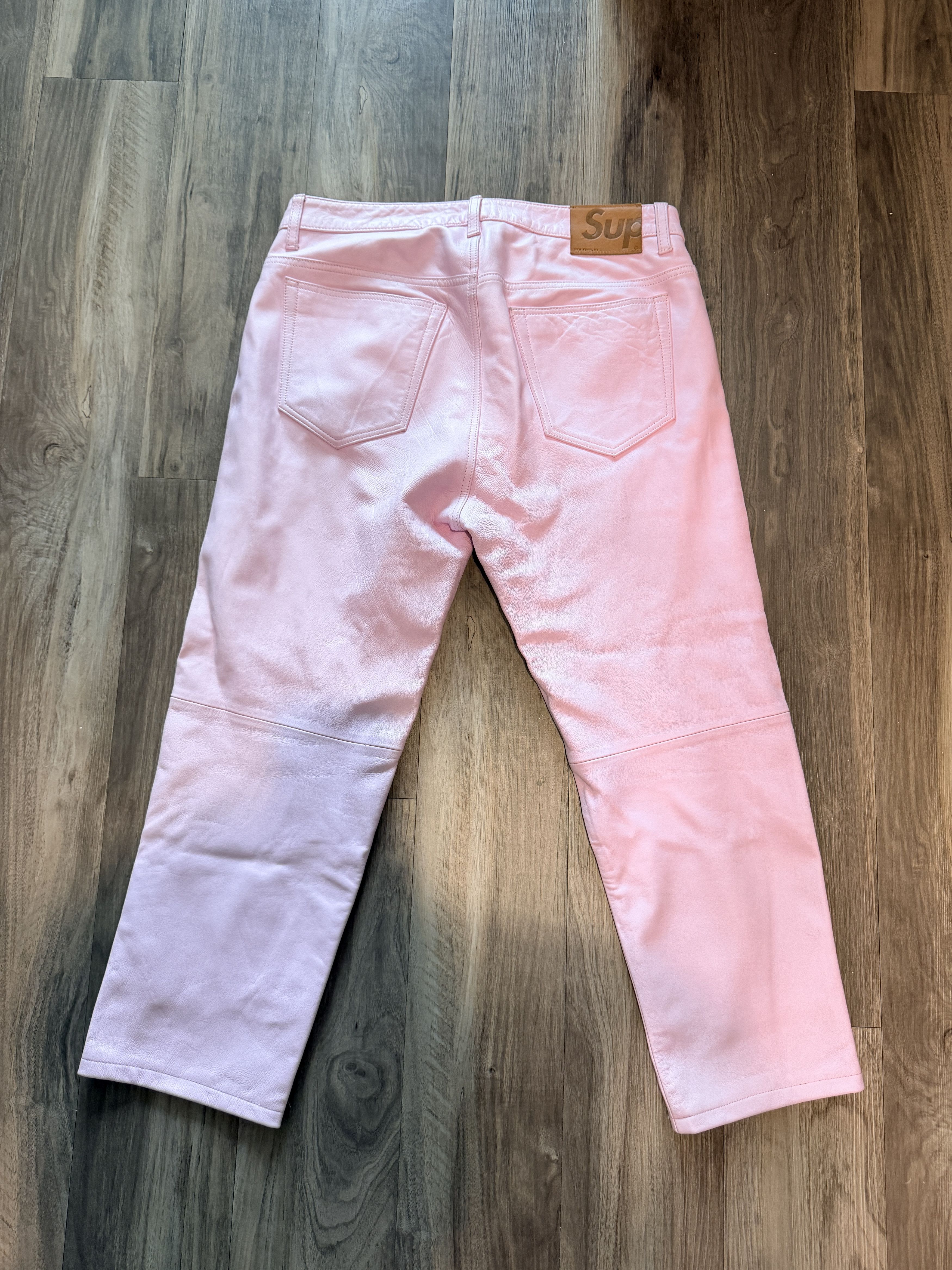Supreme Supreme Leather 5-Pocket Jean Pink Size US 32 / EU 48 - 1 Thumbnail