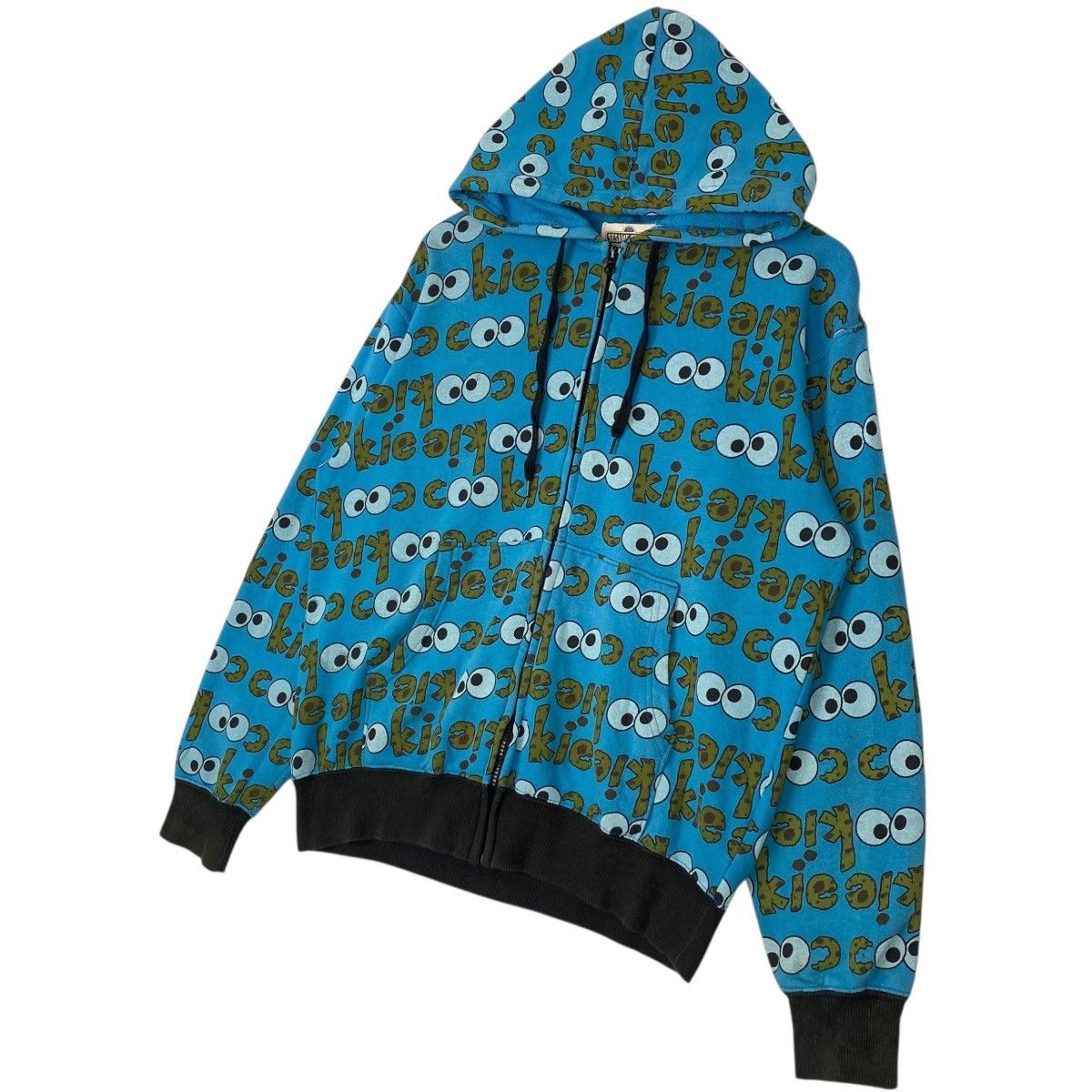 Vintage Vintage Cookie Monster Full Zip Hoodie Sweater Blue Size M Size M / US 6-8 / IT 42-44 - 2 Thumbnail