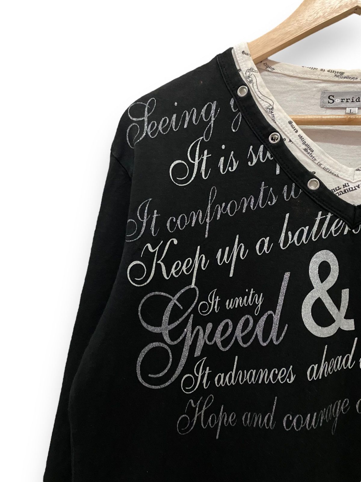 Japanese Brand Sorridere Sedetionaries Poem Double Layer Punk Longsleeve Size US L / EU 52-54 / 3 - 2 Thumbnail