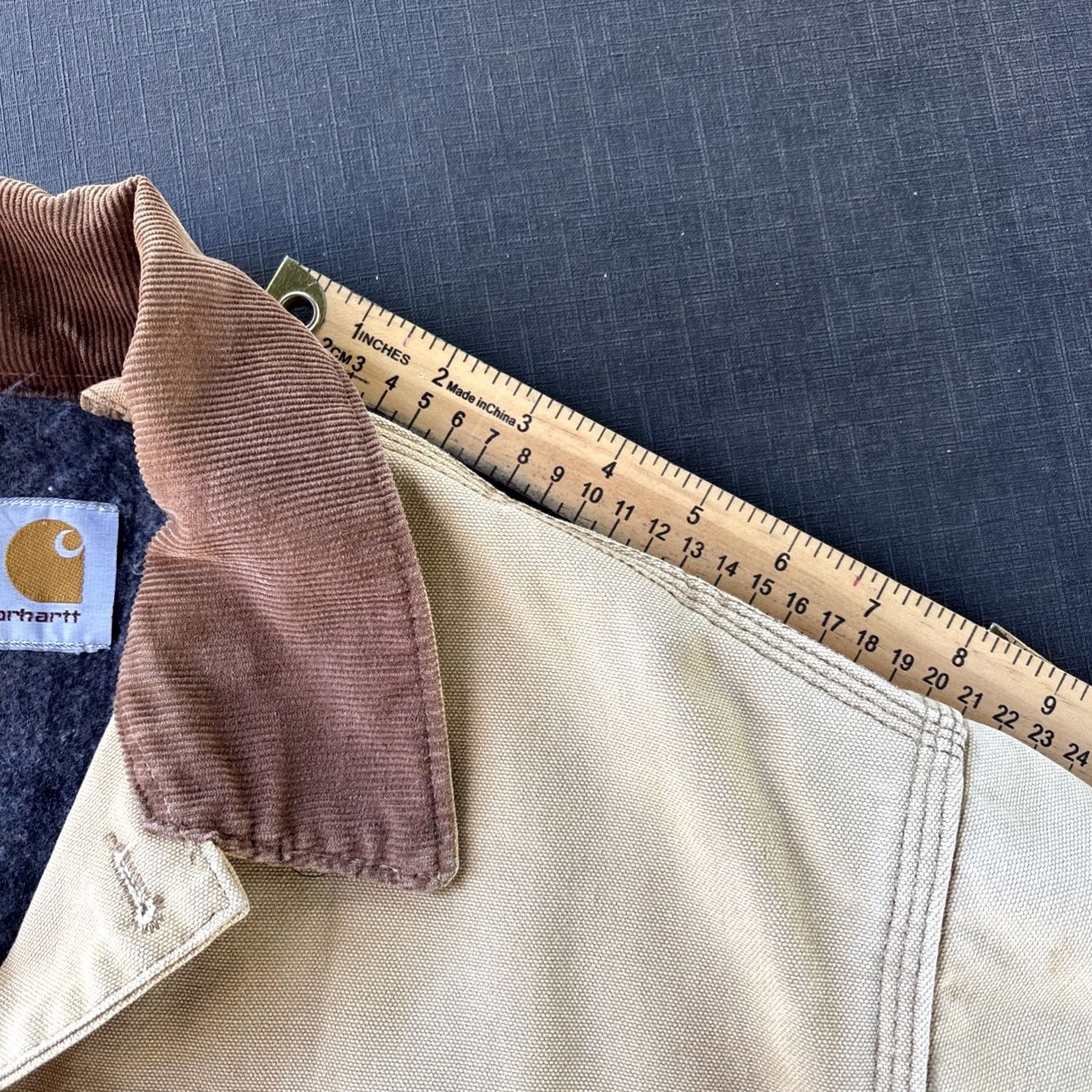 Carhartt VINTAGE Carhartt Jacket Field Coat L Beige 90s Chore Insulated Lined Heavyweight Pockets Button Mens Size US L / EU 52-54 / 3 - 5 Thumbnail