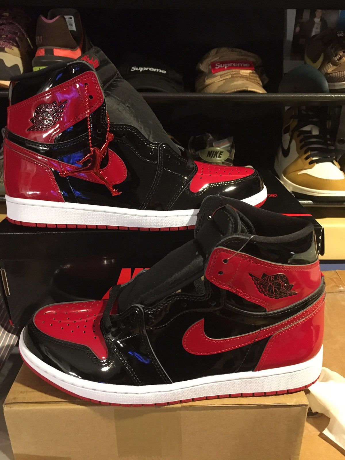 image of Air Jordan 1 High Bred Shoes, Men's (Size 10)