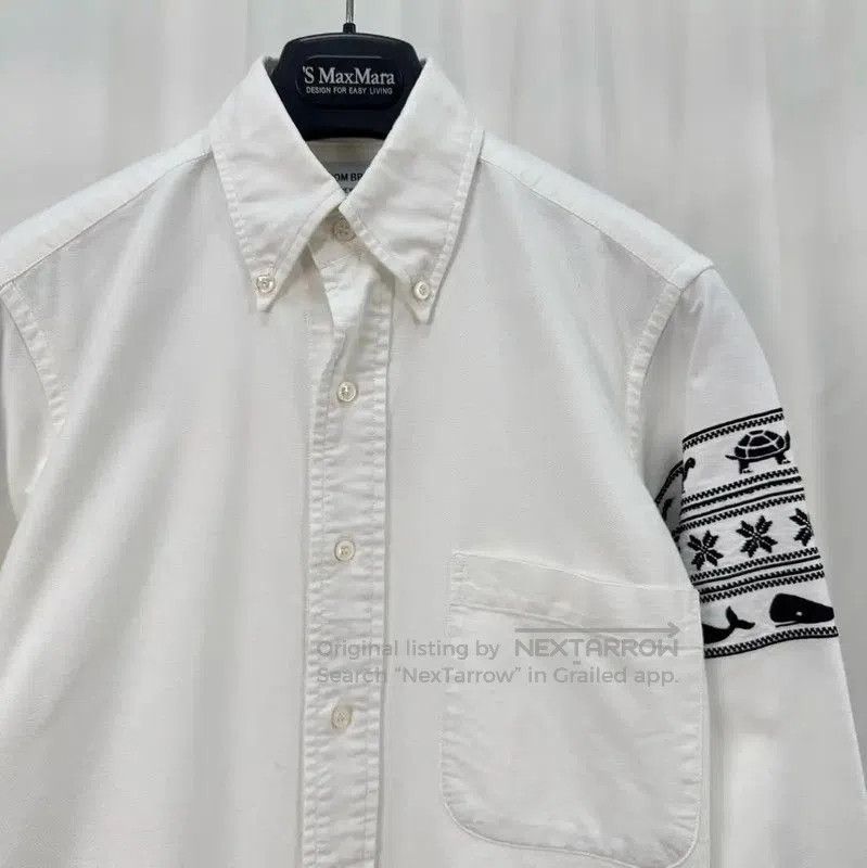 Thom Browne Thom Browne White Cotton Long Sleeve Shirt . Size M / US 6-8 / IT 42-44 - 3 Thumbnail