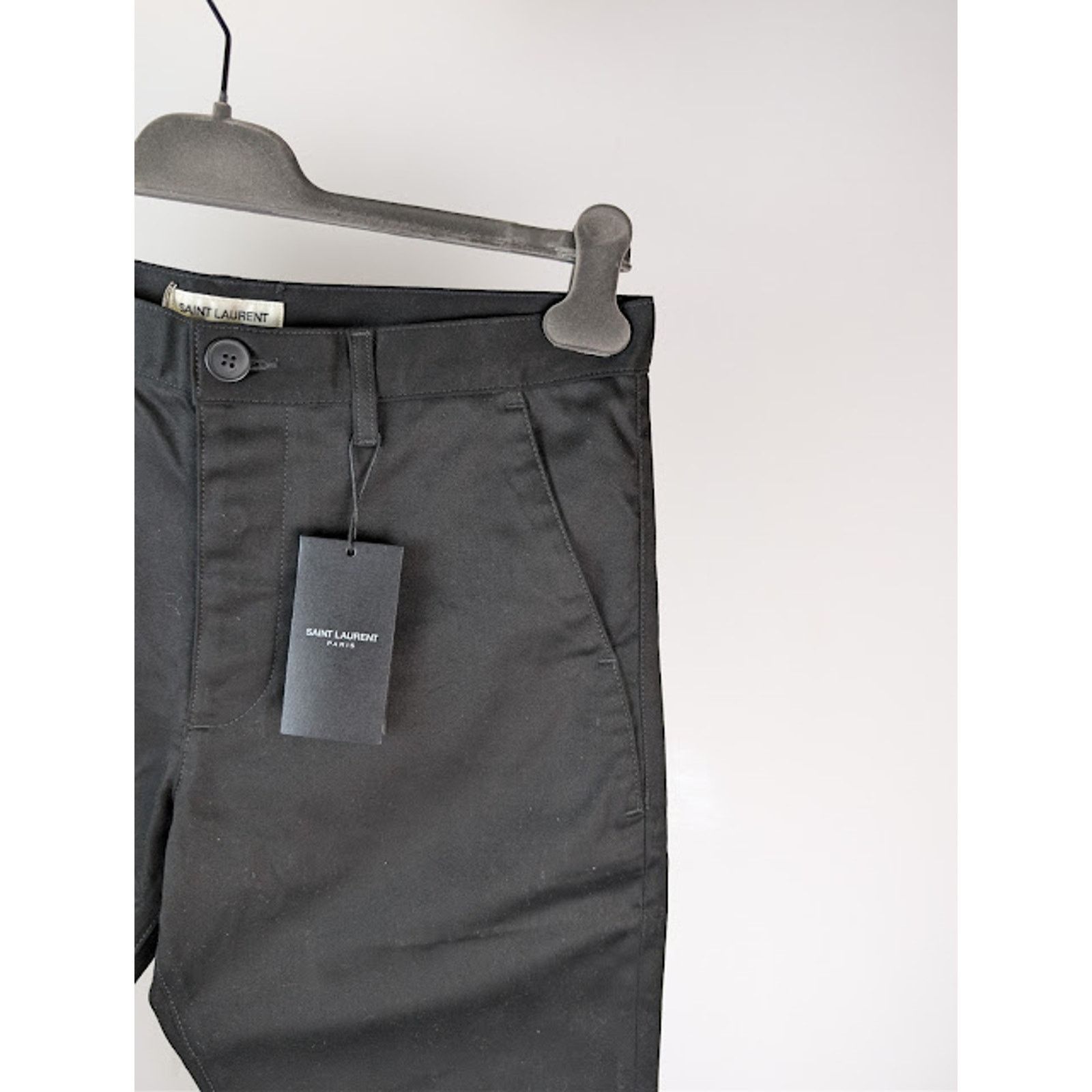 Saint Laurent Paris o1rshd1 Slim Fit Cotton Chino Pants in Black Size US 36 / EU 52 - 5 Thumbnail