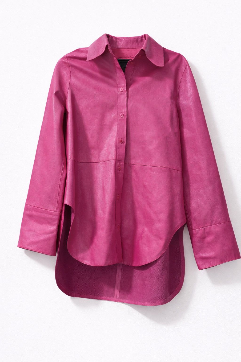 Massimo Dutti Massimo Dutti Fuchsia Pink Sheep Leather Shirt Jacket - Rare Size M / US 6-8 / IT 42-44 - 1 Thumbnail