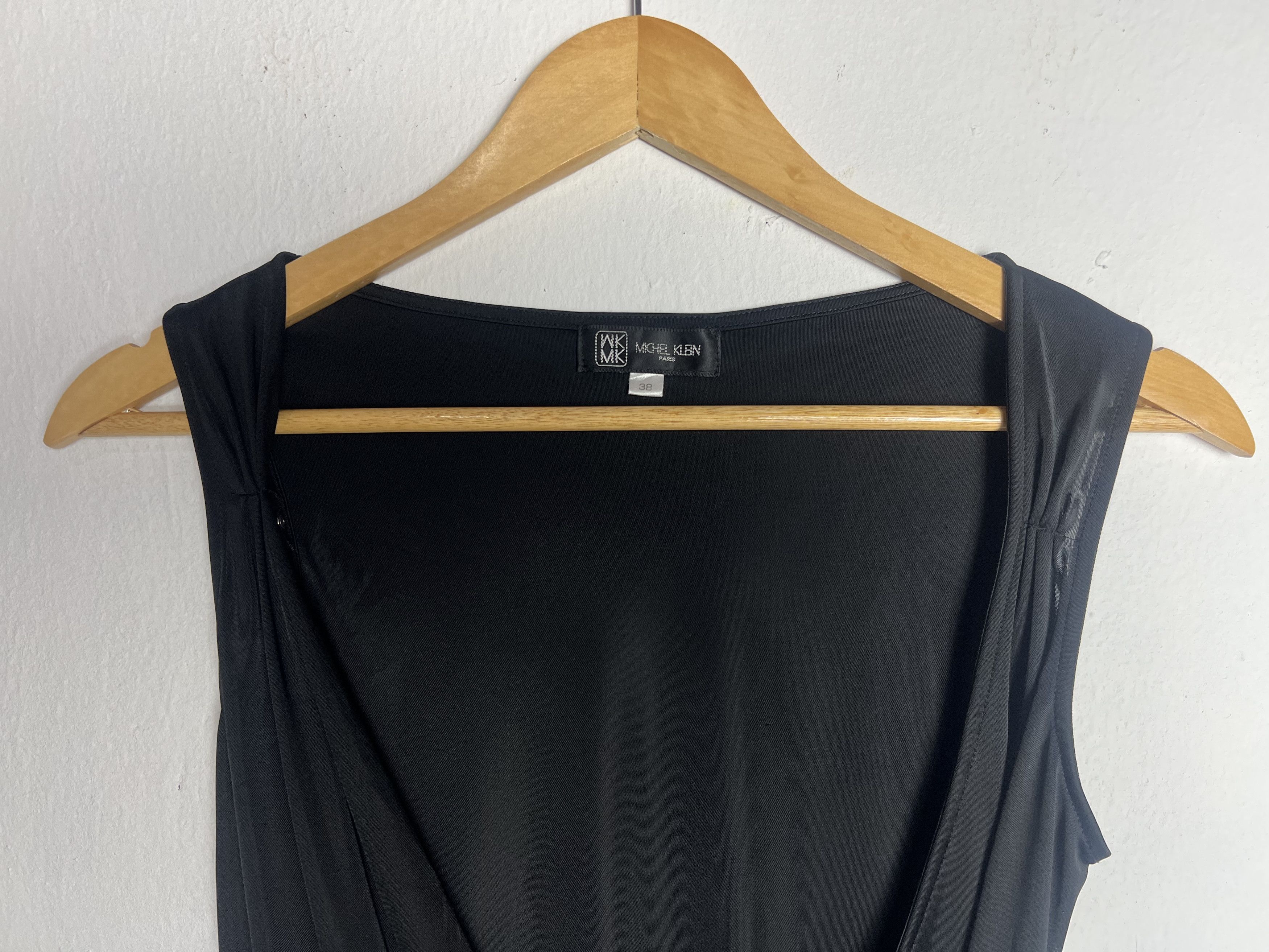Michel Klein Michel Klein Black Sleeveless Top with Ruched Drape Size XS / US 0-2 / IT 36-38 - 3 Thumbnail