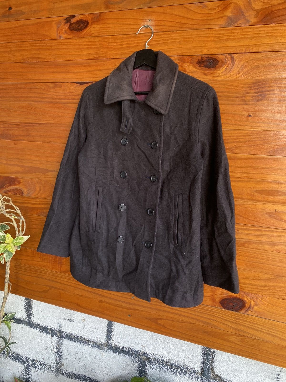 Lacoste Lacoste Double-Breasted Wool Peacoat Black Classic Tailored Size US M / EU 48-50 / 2 - 4 Thumbnail