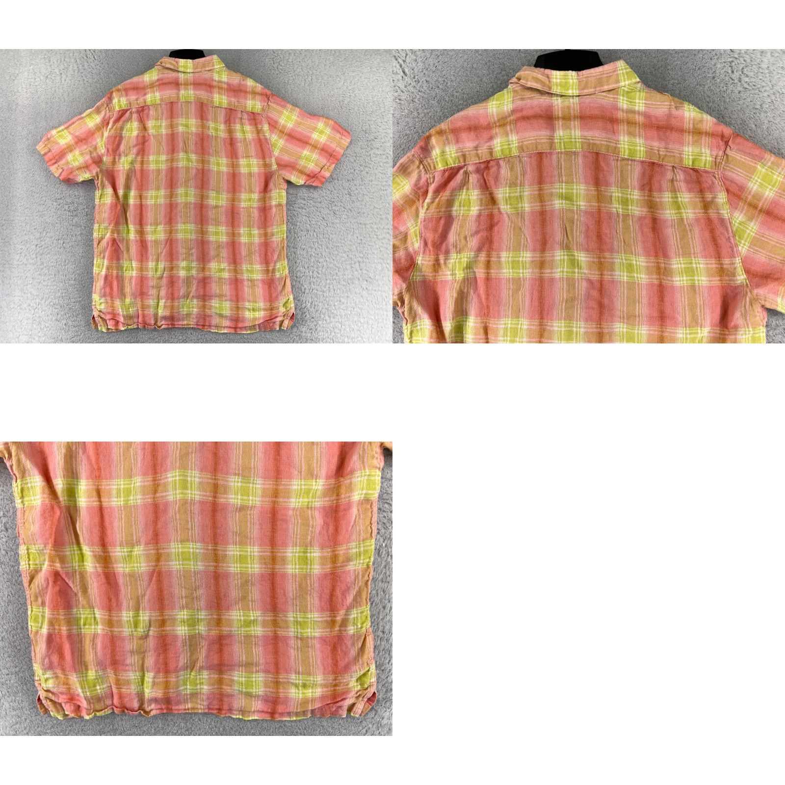 Tommy Bahama Tommy Bahama Shirt Men XL Pink Plaid Linen Button Short Sleeve Aloha Hawaiian Resort Beach Vintage: No (adjust to rules) Size US XL / EU 56 / 4 - 9 Thumbnail