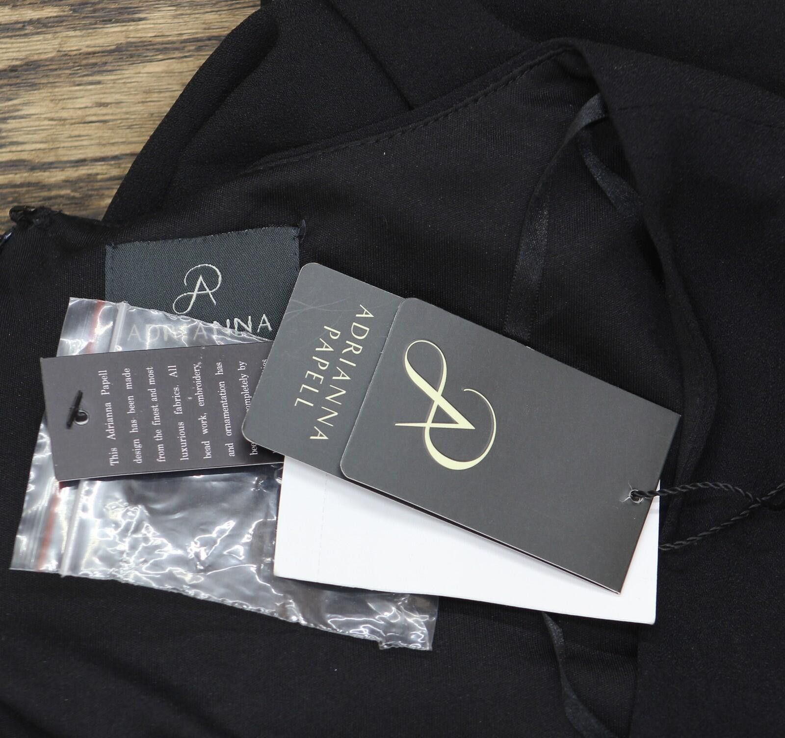 Other Nwt Adrianna Papell Neck A-line Dress Ap1e211500 Black 14 Size XL / US 12-14 / IT 48-50 - 4 Thumbnail