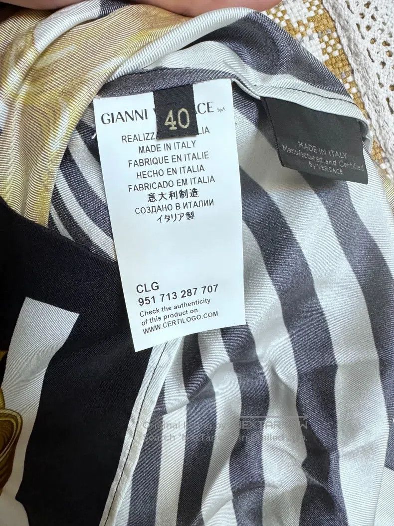 Versace Versace Black and white striped gold leaf shirt Size US XL / EU 56 / 4 - 7 Thumbnail