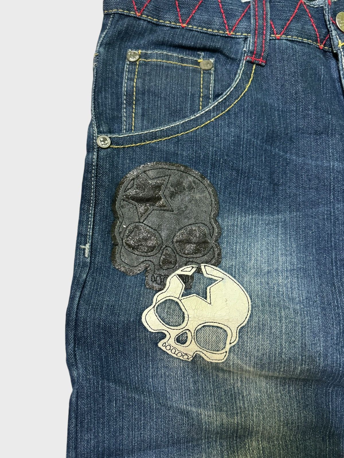 Japanese Brand × Tornado Mart × Vintage BA-TSU STUDIO Skeletons Patches Big logo Distressed Denim Size US 28 / EU 44 - 7 Thumbnail