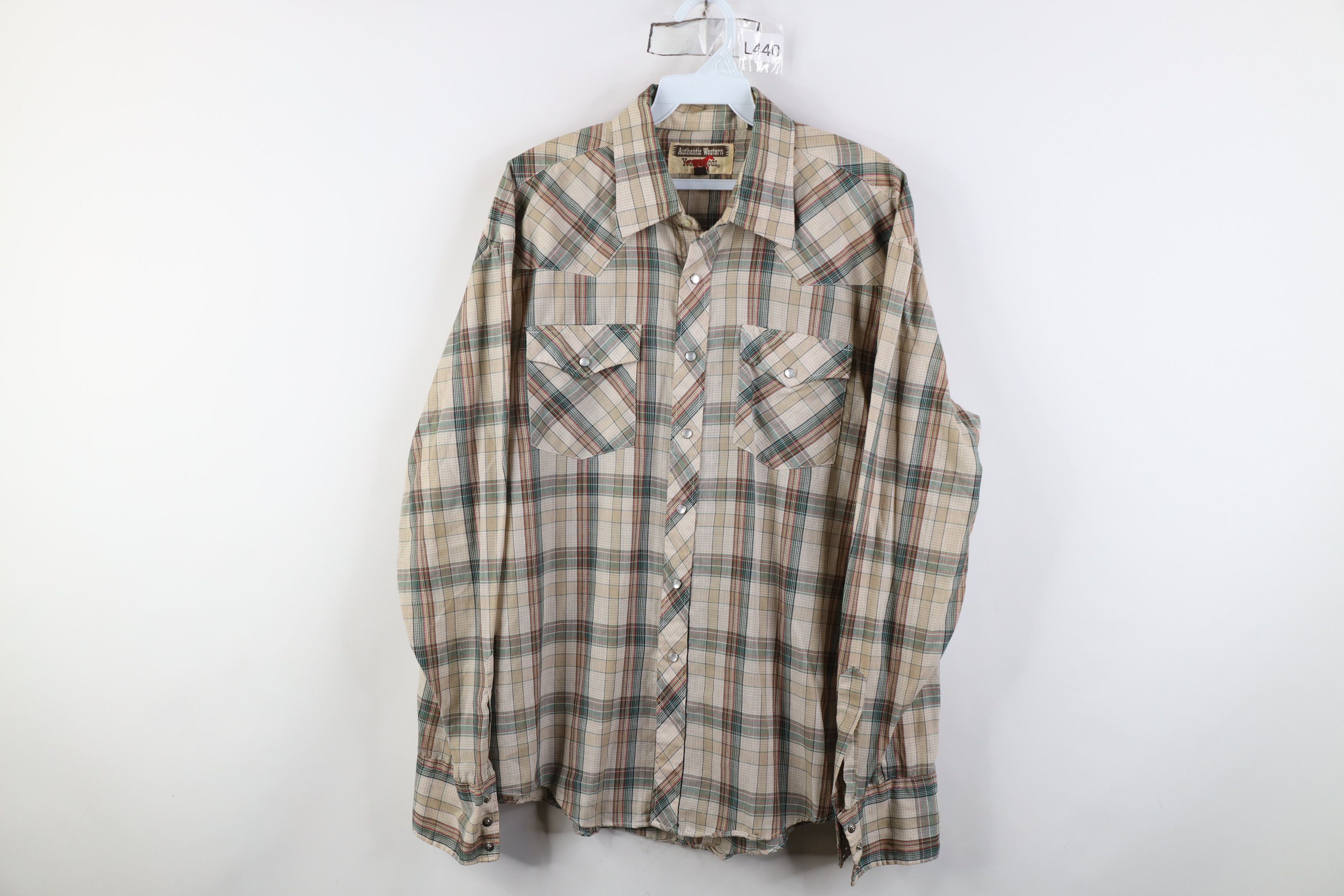 Vintage Vintage 70s Streetwear Rodeo Cowboy Snap Button Shirt Plaid Size US L / EU 52-54 / 3 - 1 Thumbnail