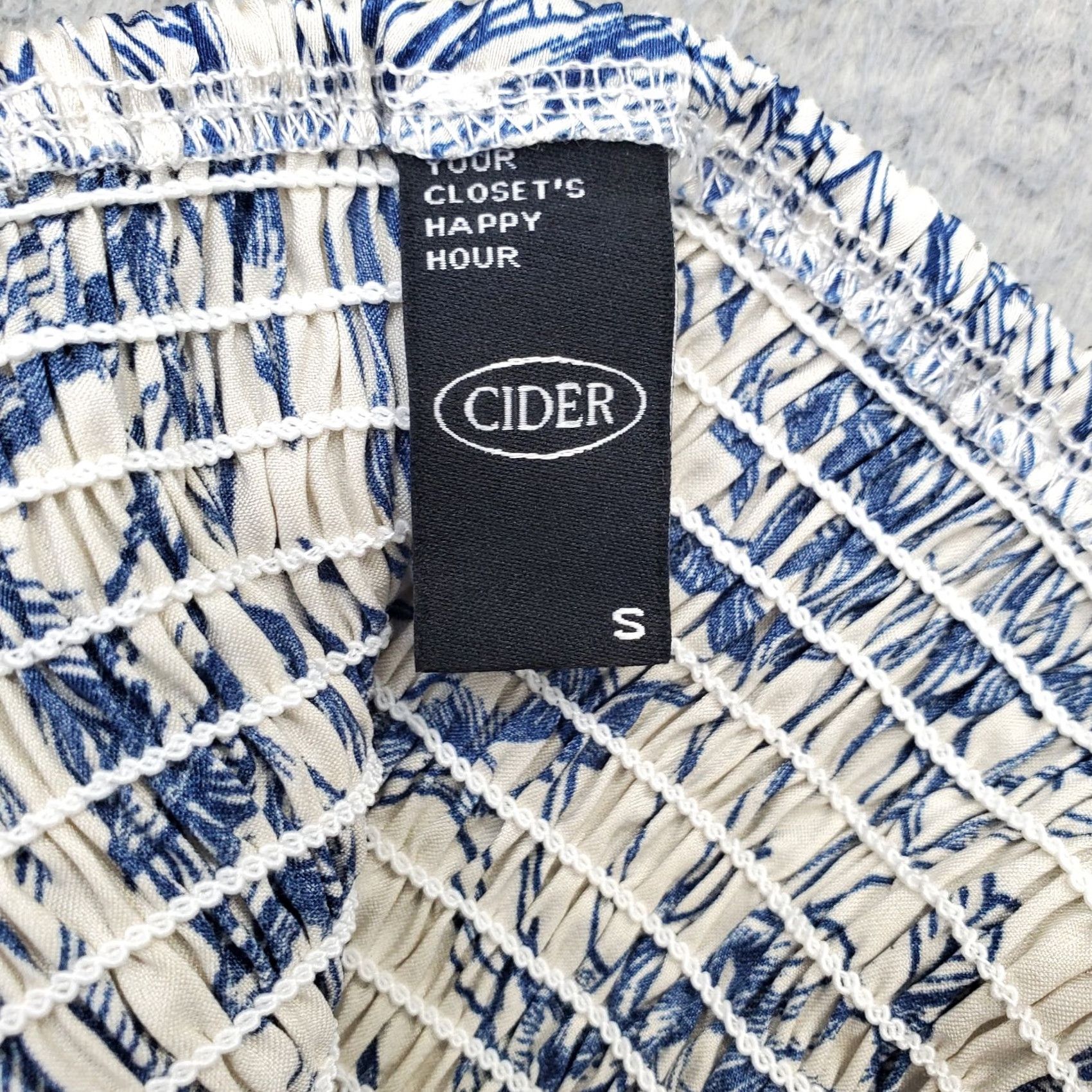 Cider Cider Maxi Dress Womens Size S Blue White Floral Smocked Back Zip Sleeveless 90s? (Note: This output is not valid.) Size S / US 4 / IT 40 - 3 Thumbnail