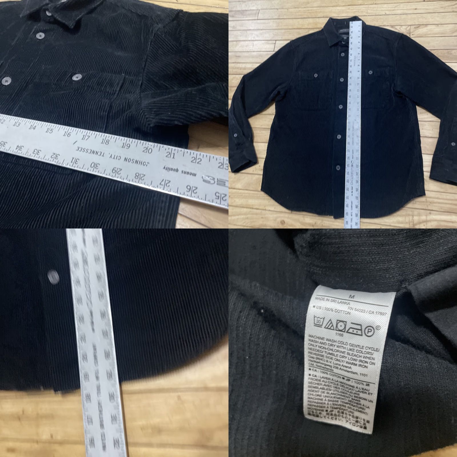 Banana Republic Banana Republic Shirt Black Corduroy M Men Standard Street Capsule Chest Patch Pockets Button-Up Collared Long Sleeve 100% Cotton Regular Fit Size US M / EU 48-50 / 2 - 8 Thumbnail