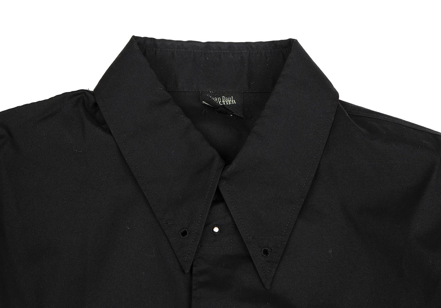 Jean Paul Gaultier Cotton Broad Shirt with Grommet Buttons in Black 48 Size US M / EU 48-50 / 2 - 3 Thumbnail