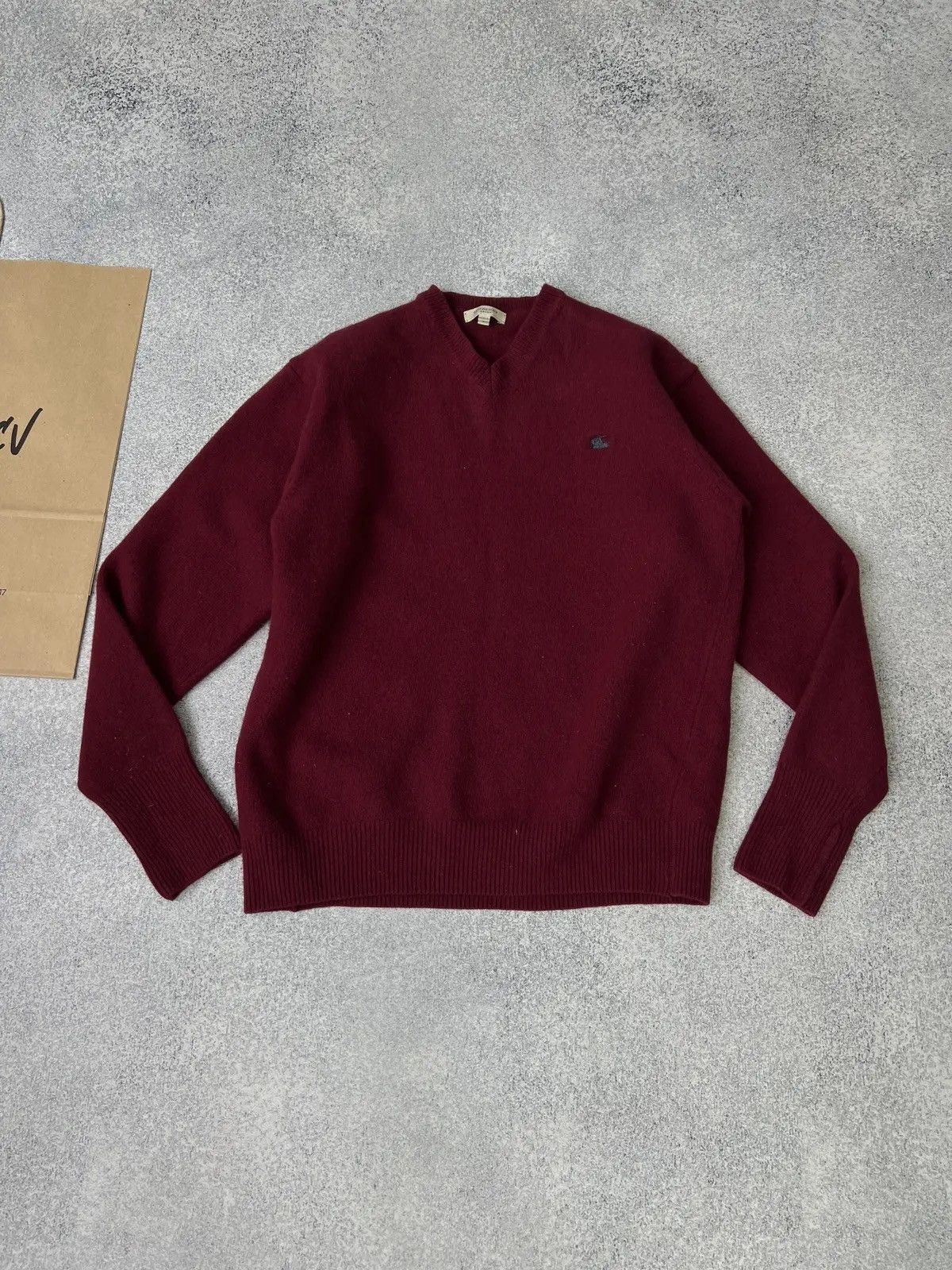 Burberry × Vintage Vintage Burberry cashmere wool v-neck sweater Size US M / EU 48-50 / 2 - 3 Thumbnail