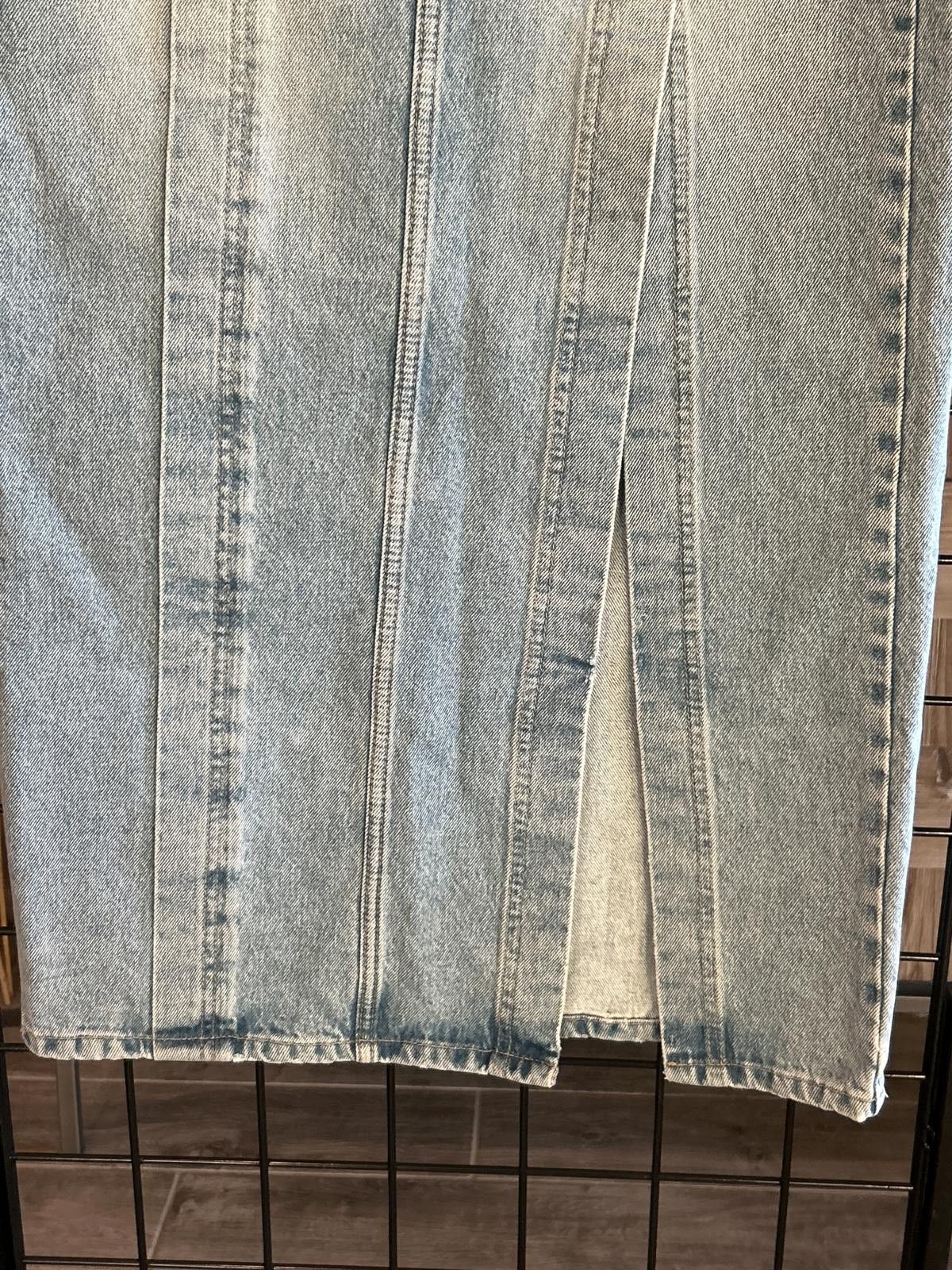 Other NWT Etica Denim Maxi Skirt Sz 27 Light Wash Side Slit Size 28" / US 6 / IT 42 - 5 Thumbnail