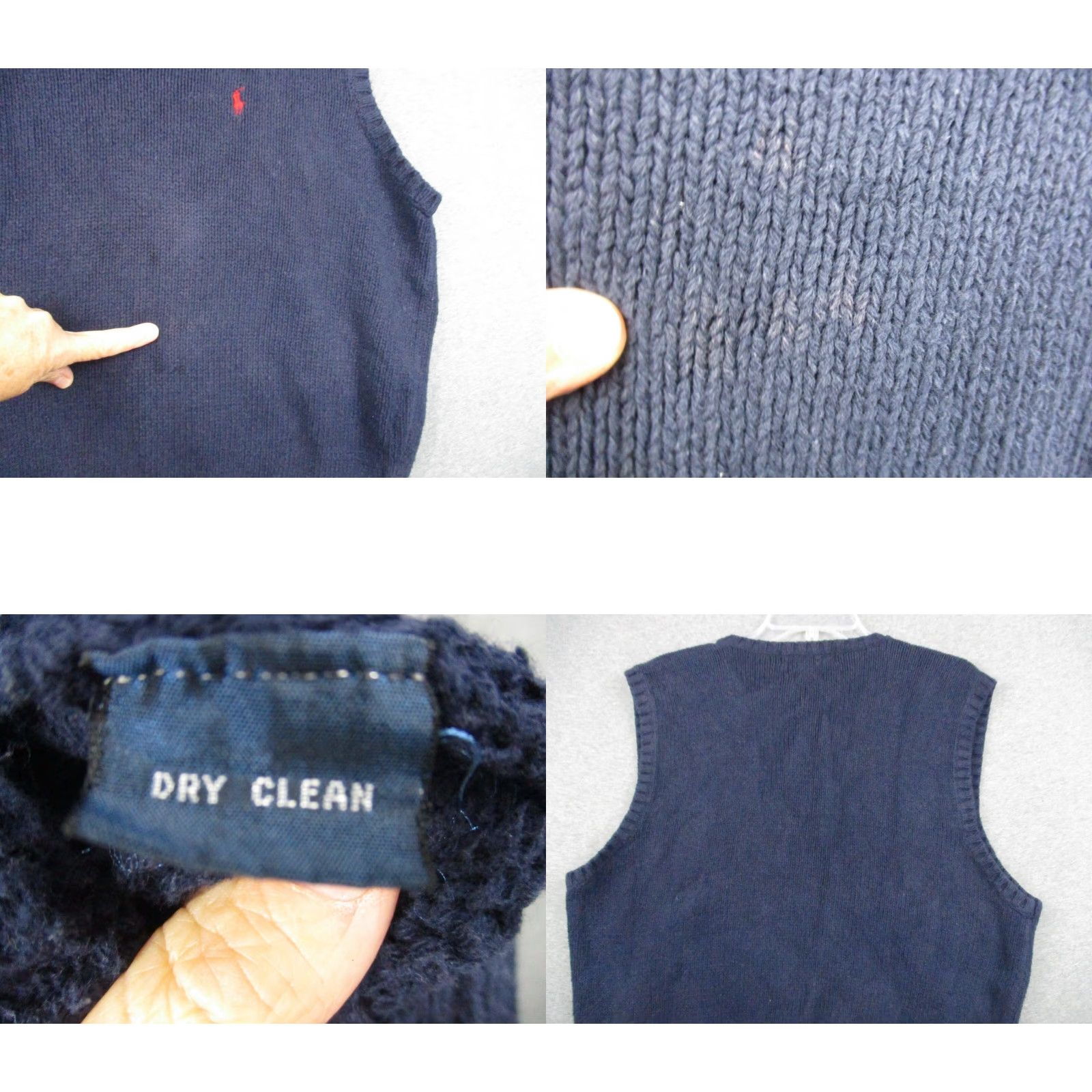 Ralph Lauren VINTAGE Polo Ralph Lauren Sweater Vest Large Navy V Neck Red Pony Mens Vest 90s Size US L / EU 52-54 / 3 - 8 Thumbnail
