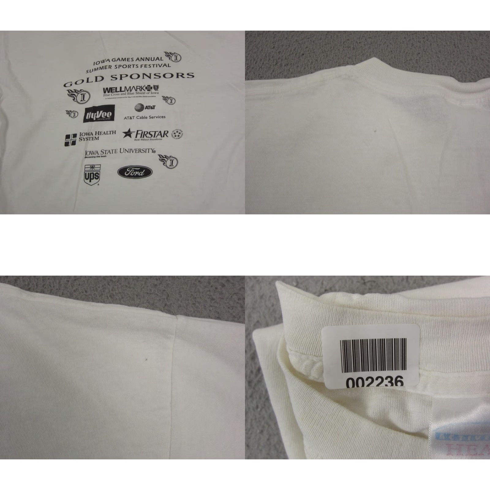 Gildan VINTAGE Iowa Game Shirt Men XL White Athletic Gildan T-Shirt Short Sleeve Crew Neck Sports Summer 90s 00s Mens Size US XL / EU 56 / 4 - 9 Thumbnail