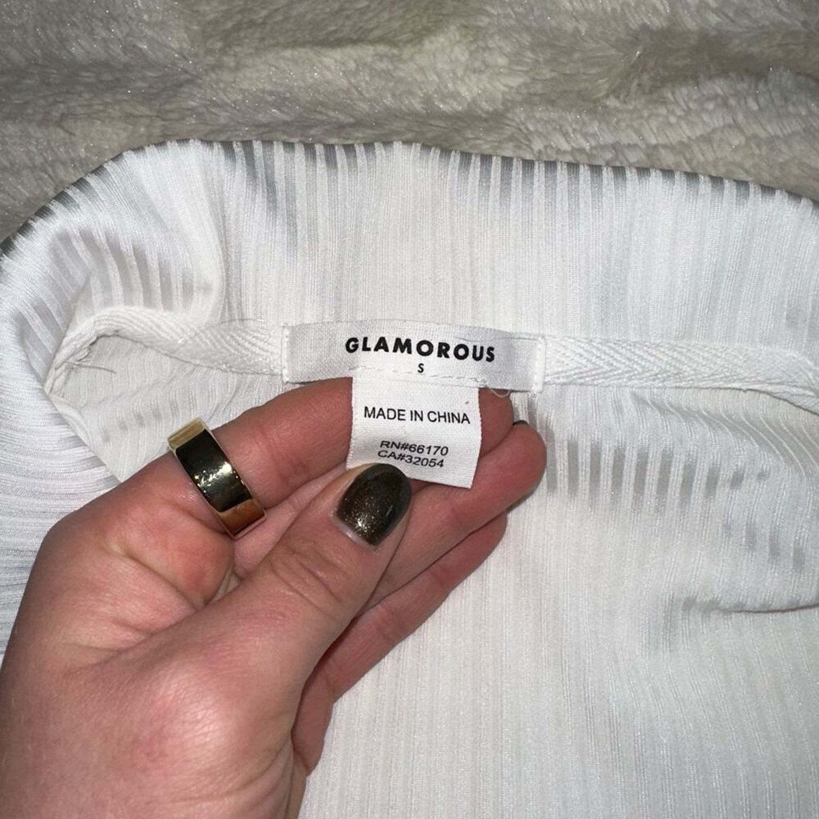 Other Glamorous White Ribbed Crop Button-Front Shirt | Sz S Size S / US 4 / IT 40 - 3 Thumbnail