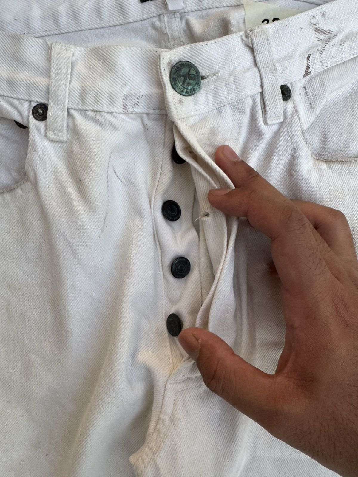 A.P.C. APC SELVEDGE DENIM WHITE JEANS Size US 29 - 3 Thumbnail