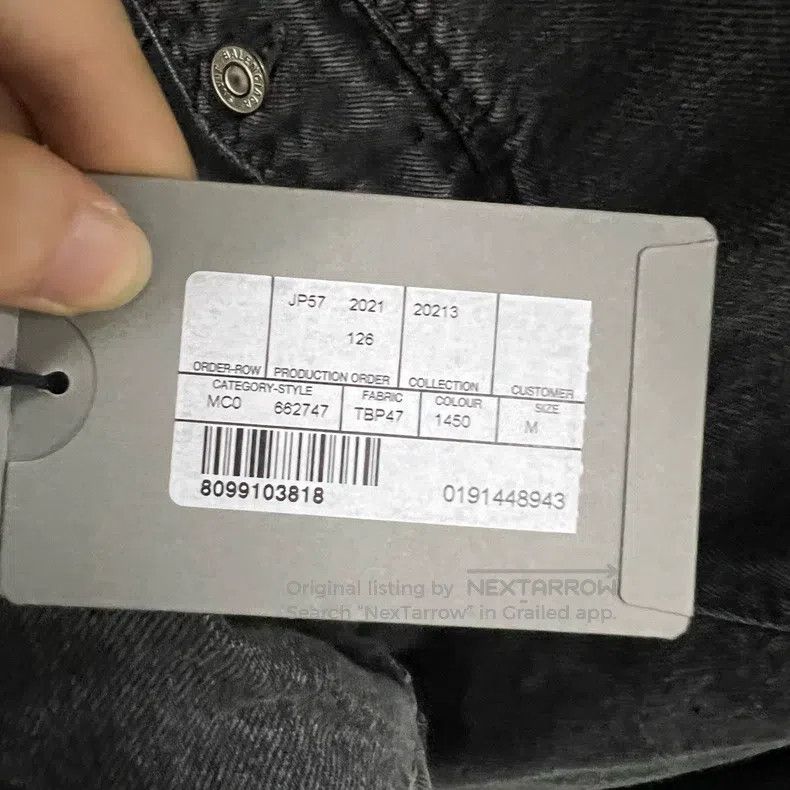 Balenciaga Black Washed Irregular Denim Jacket