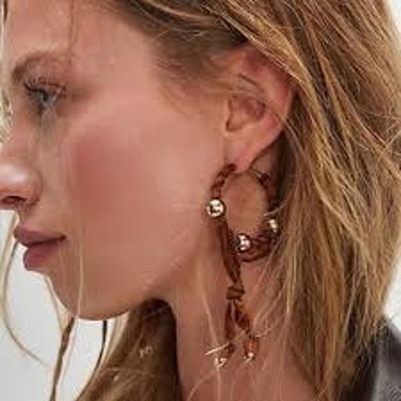 Free People Free People Lingering Love Hoops Earrings Chocolate Size ONE SIZE - 1 Thumbnail